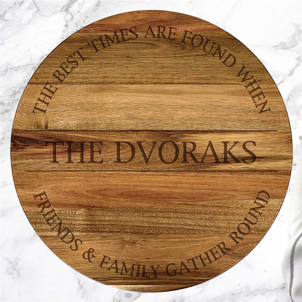 Engraved Gather Round Lazy Susan