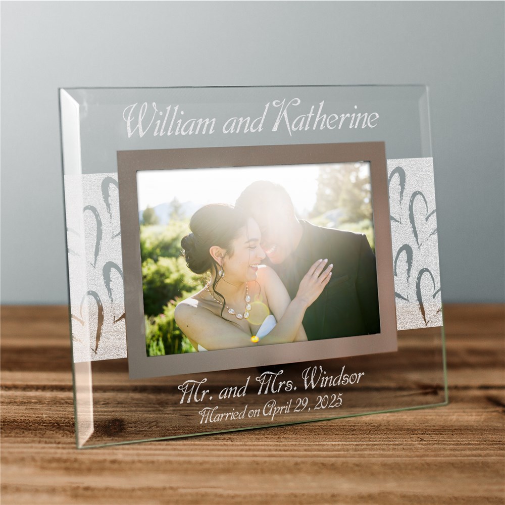 Couples Wedding Glass Picture Frame