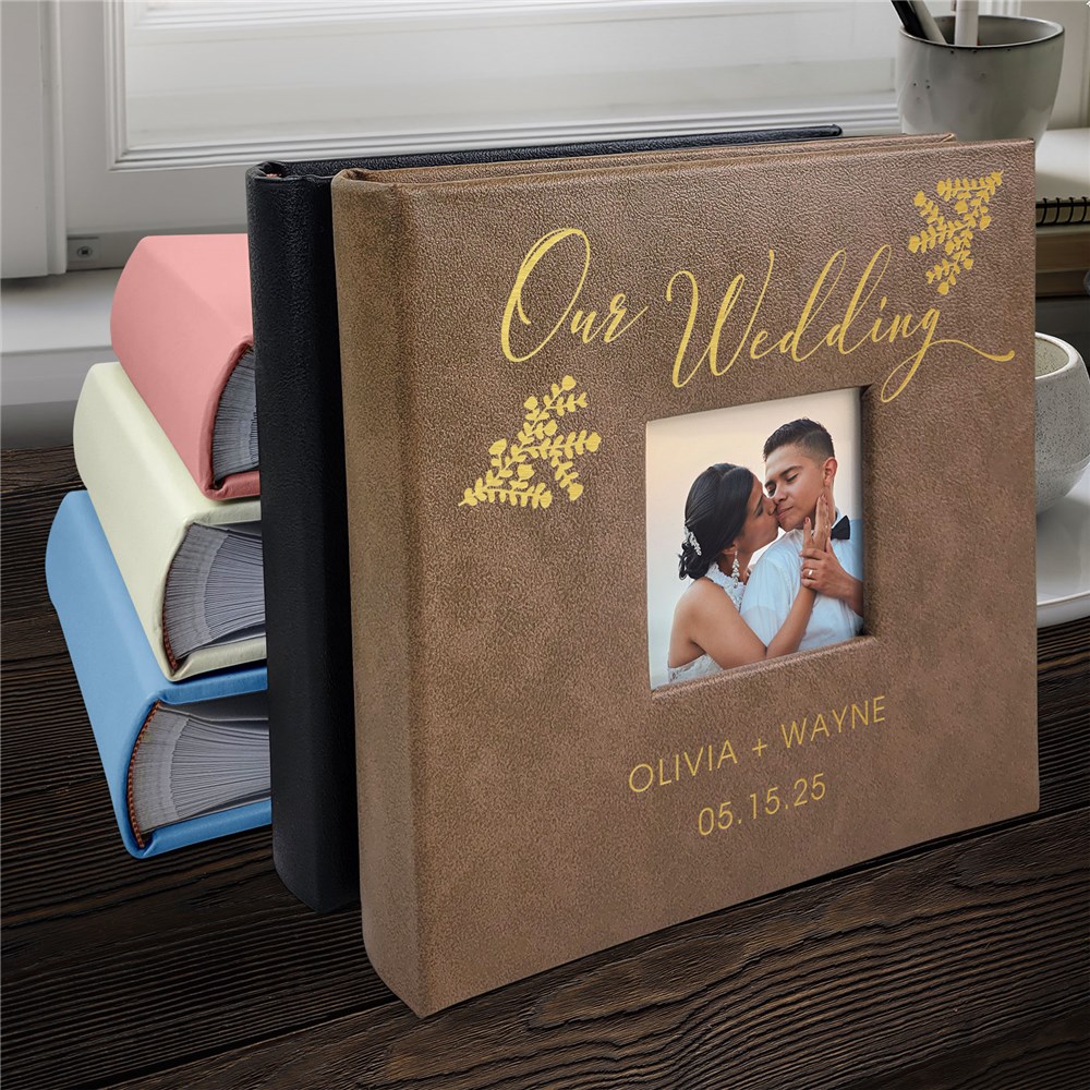 Engraved Our Wedding Leatherette Photo Album